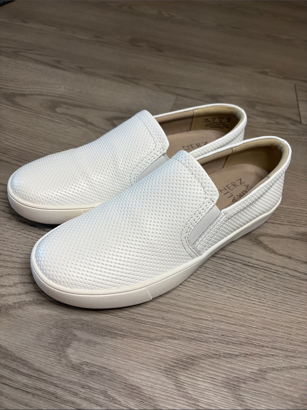 Naturalizer Women's White Slip-On Perforated Casual Loafers